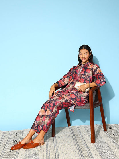 Dhiyona IE Women Floral Printed Co-Ords Set
