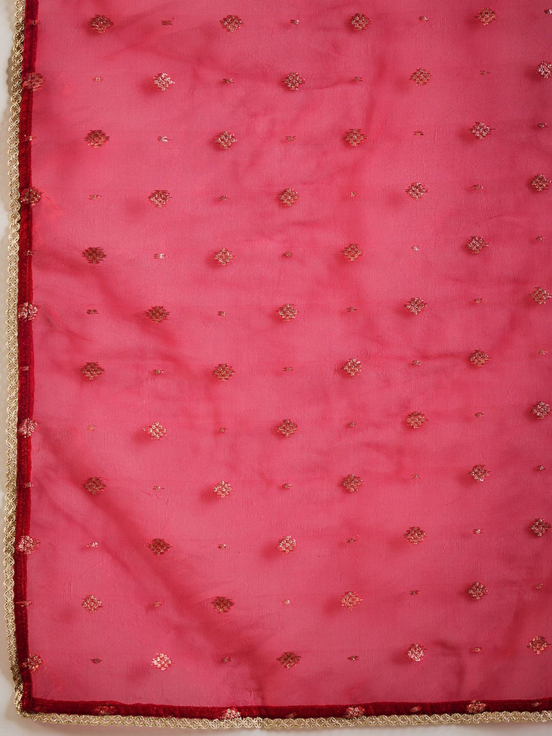 Dhiyona IE Notched Neck Ethnic Motifs Embroidered Liva Kurta with Trouser & Dupatta