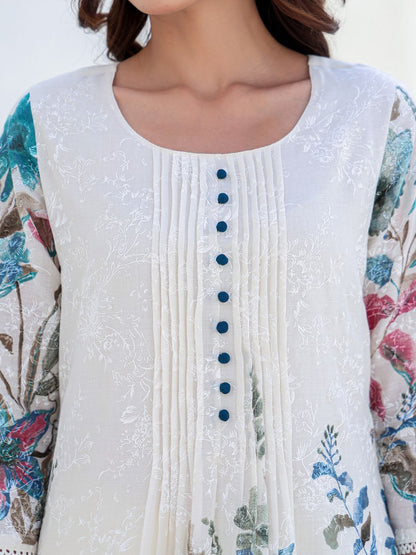 Dhiyona IE Floral Printed Pure Cotton Tunic With Trousers Co-Ords