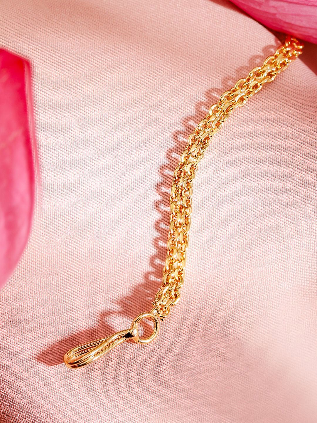 Dhiyona RJ Women's 18K Gold-Plated White Cubic Zirconia Studded Floral Maang Tikka Head Jewellery