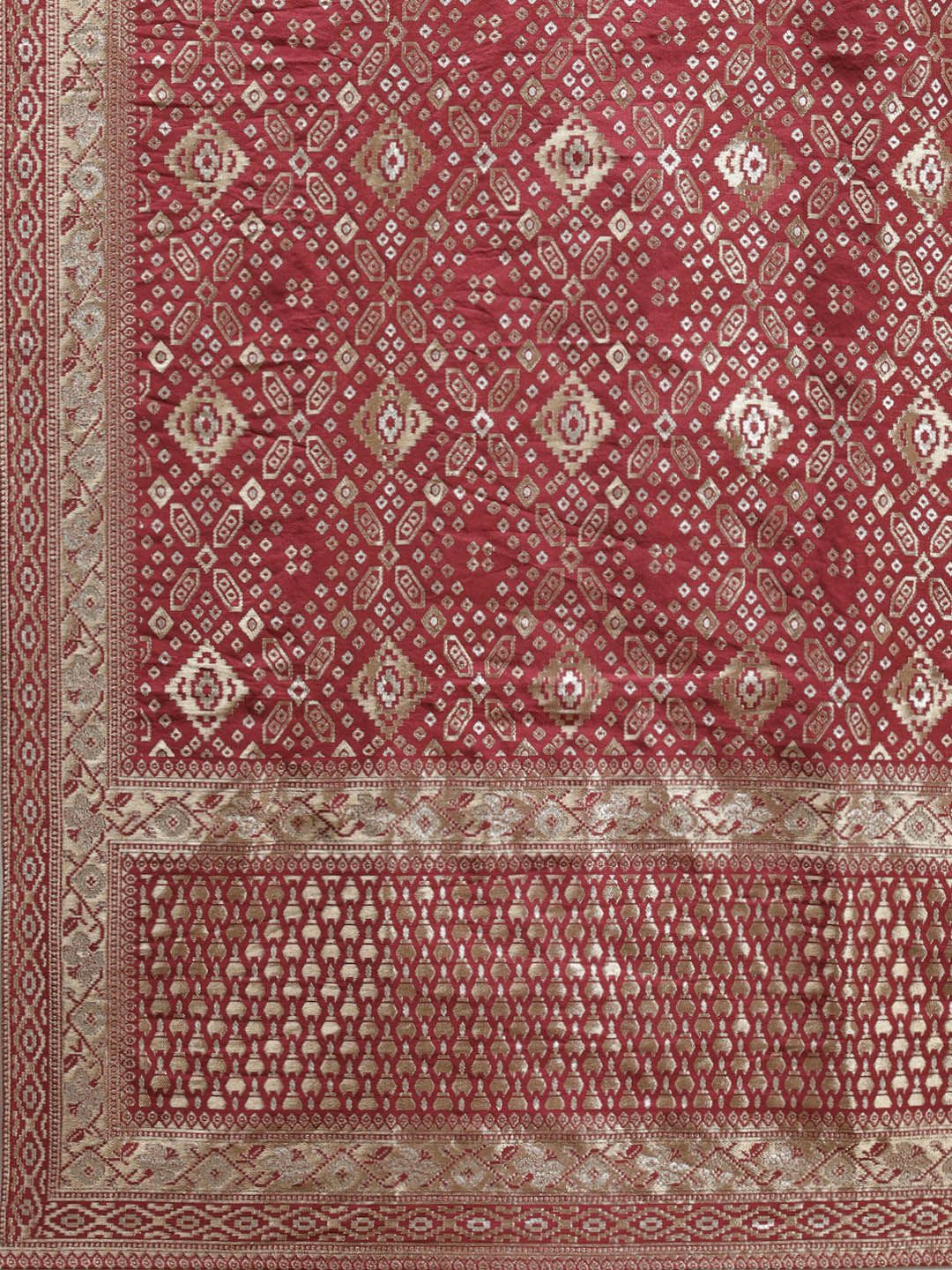 Women Navy Blue Yoke Embroidered Kurta with Palazzos & Dupatta