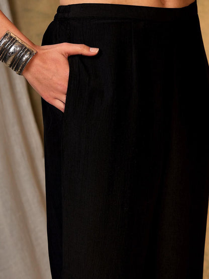 Ethnic Motifs Embroidered Thread Work Kurta With Trousers & Dupatta