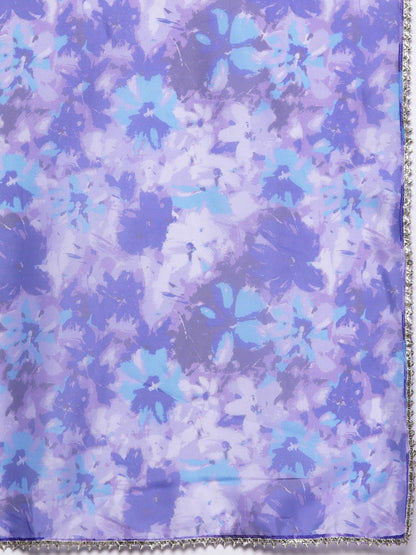 Dhiyona VA Women's Floral Printed Empire Gotta Patti Kurta with Trousers & With Dupatta