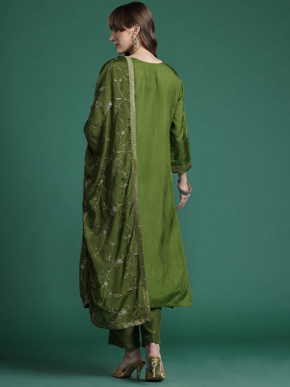 Ethnic Motifs Kurta with Trousers & Dupatta