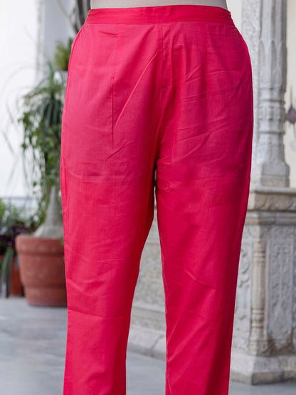 Women Ethnic Motifs Printed Regular Sequinned Pure Cotton Kurta with Trousers & With Dupatta