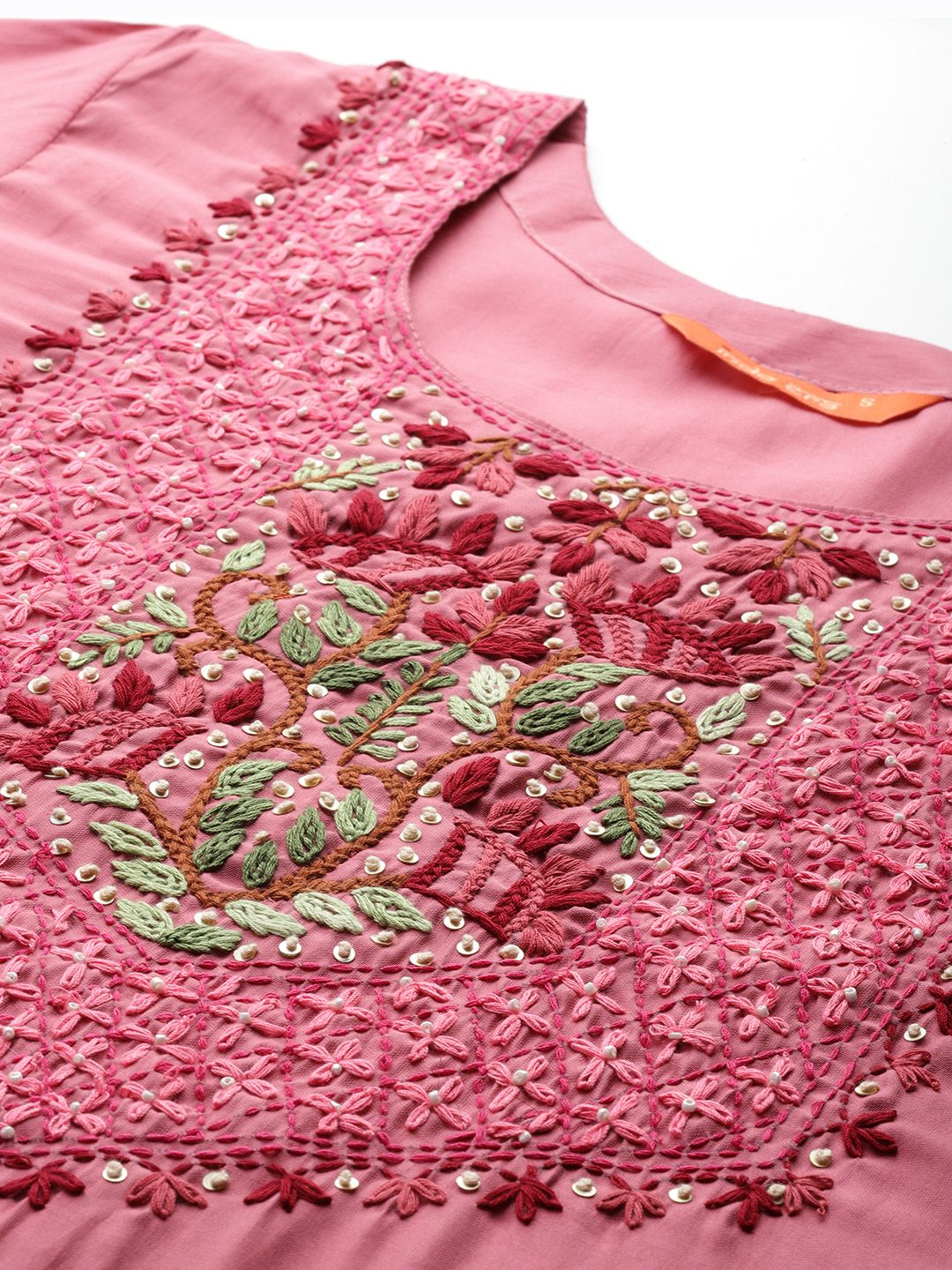 Floral Embroidered Thread Work Kurta with Trousers & With Dupatta