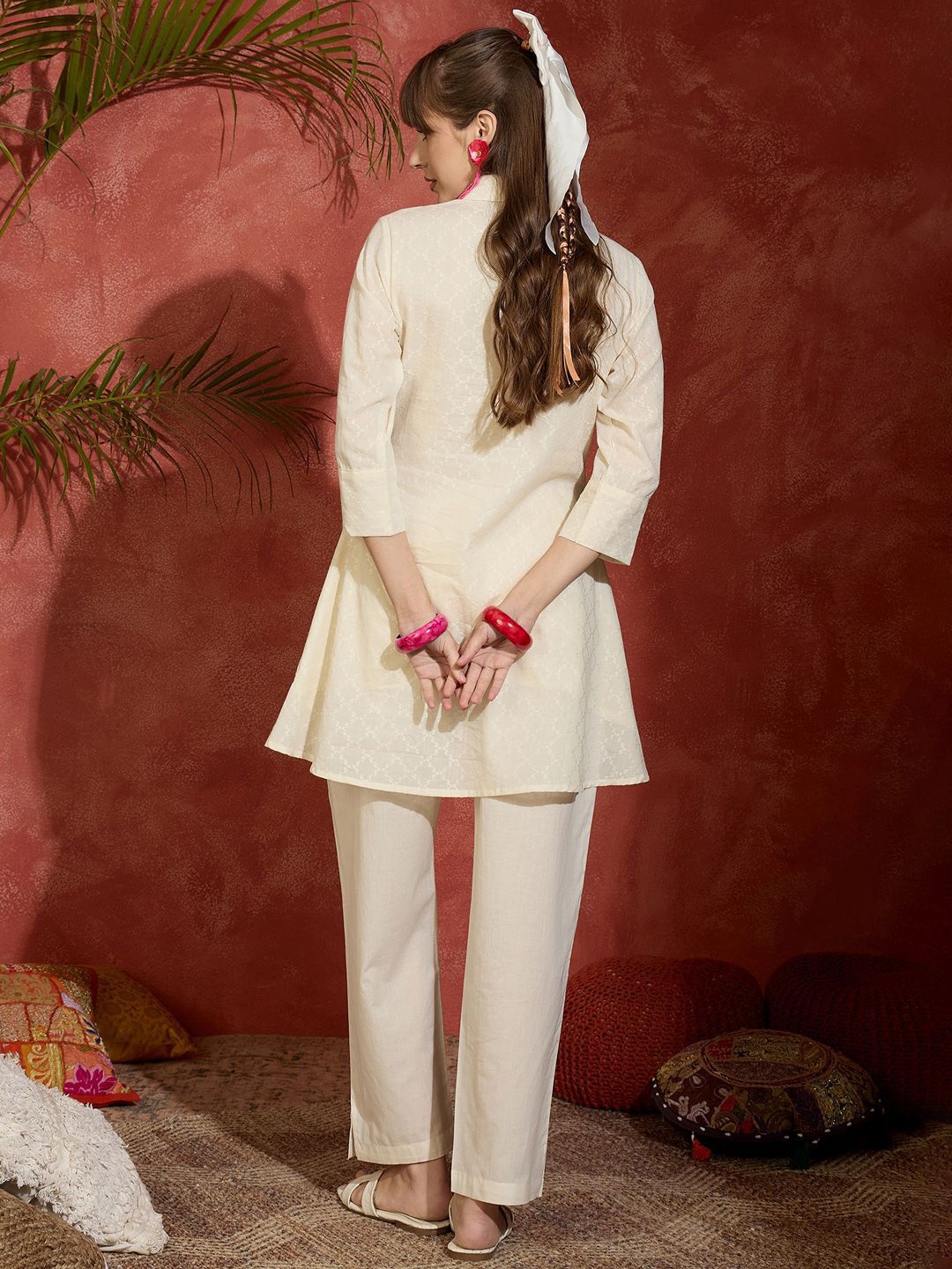 Dhiyona IE Embroidered A-Line Tunic & Trousers Co-Ord Set