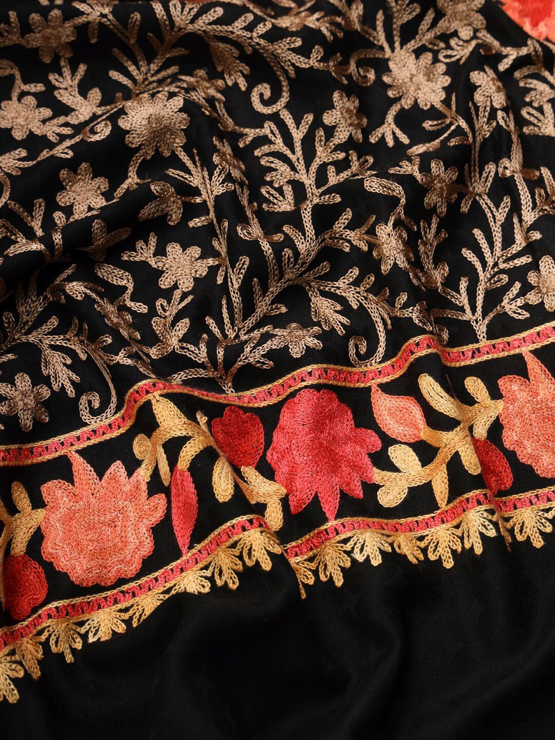 Dhiyona PA Ethnic Motifs Embroidered Shawl