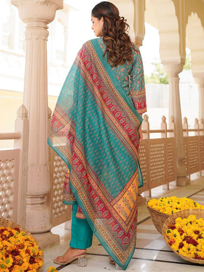 Dhiyona KL Women Ethnic Motifs Printed Kurta with Trousers & With Dupatta