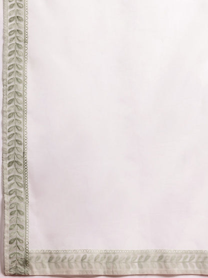 Dhiyona IE Women Floral Embroidered Thread Work Kurta With Trousers & Dupatta