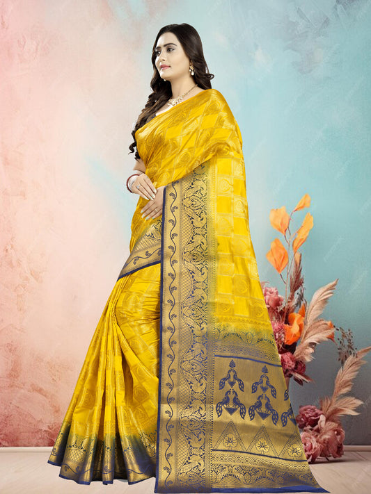 Dhiyona RV Women's Banarasi Silk With Jacquard Print Saree  ( KVD682 )