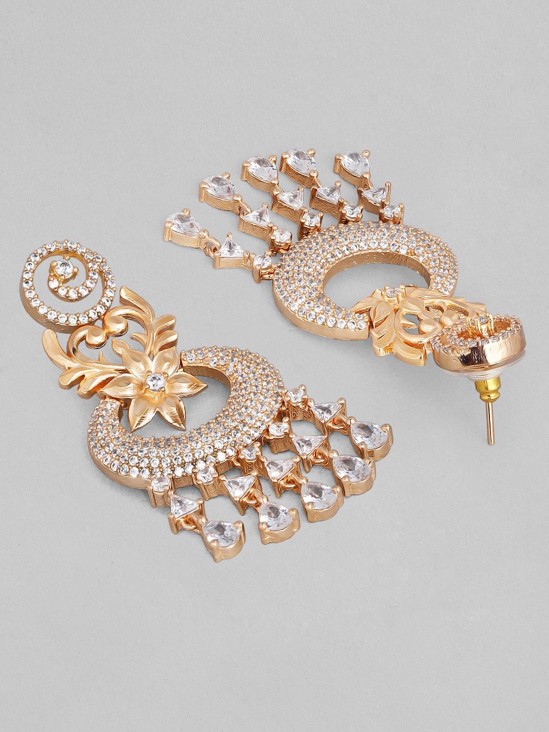 Dhiyona RJ Women's Rose Gold-Plated Contemporary Chandbalis