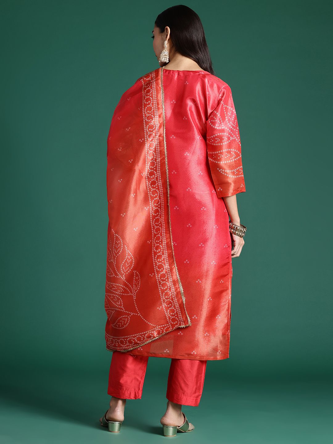 Dhiyona IE Ethnic Motifs Printed Zari Kurta with Trousers & With Dupatta