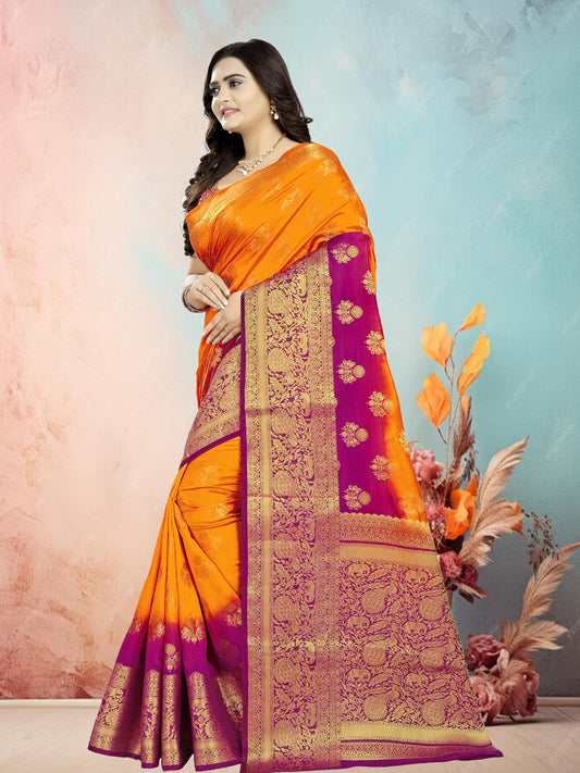 Dhiyona RV Women's Banarasi Silk With Jacquard Print Saree  ( KVD687 )