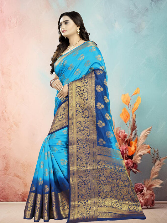 Dhiyona RV Women's Banarasi Silk With Jacquard Print Saree  ( KVD688 )