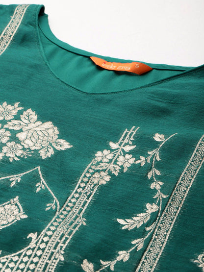 Dhiyona IE Ethnic Motifs Woven Design Kurta with Trousers & With Dupatta