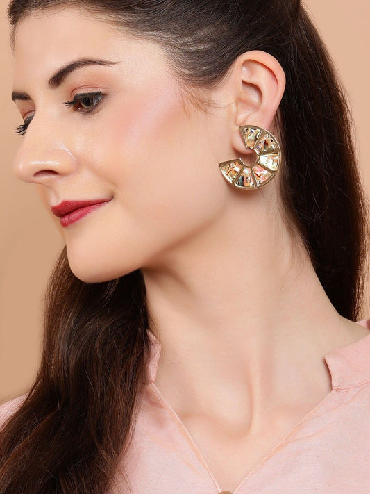 Dhiyona RJ Women's Gold-Plated Classic Handcrafted Drop Earrings