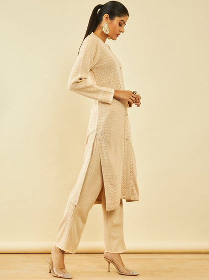 Dhiyona SO Women's Ethnic Motifs Woven Design Regular Kurta with Trousers