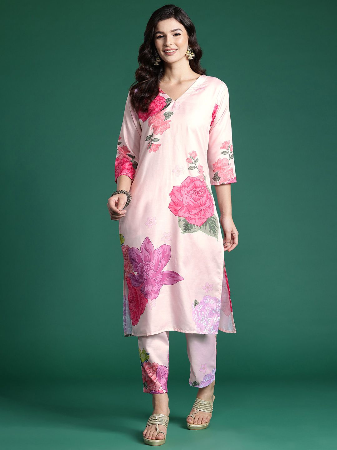 Floral Printed Kurta with Trousers