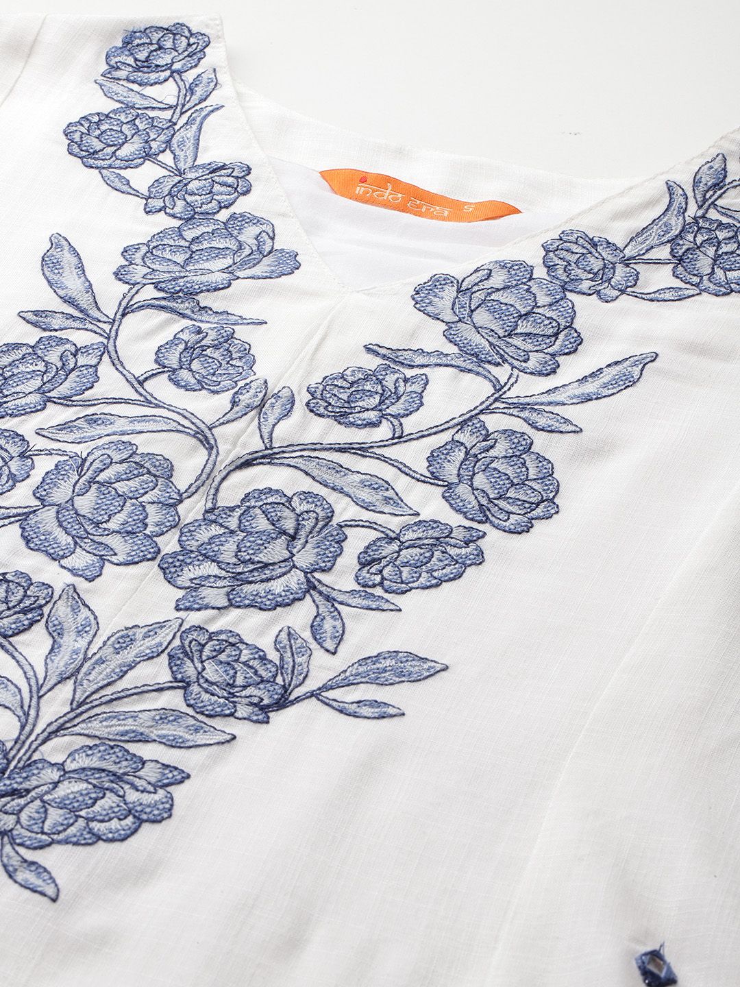 Dhiyona IE Floral Embroidered Thread Work Pure Cotton Kurta with Trousers & With Dupatta