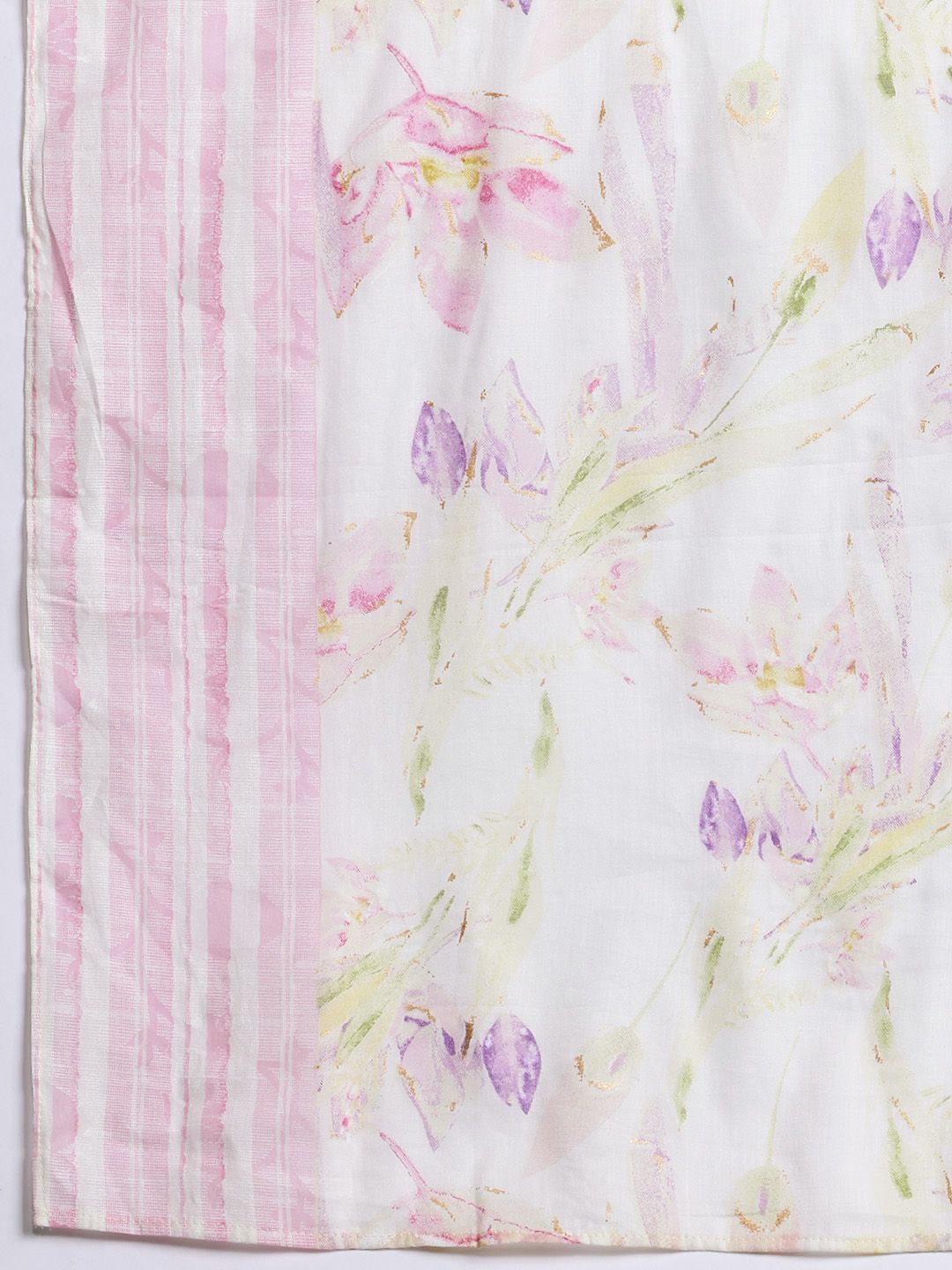 Dhiyona IE Embroidered Thread Work Pure Cotton Kurta With Trousers & Dupatta