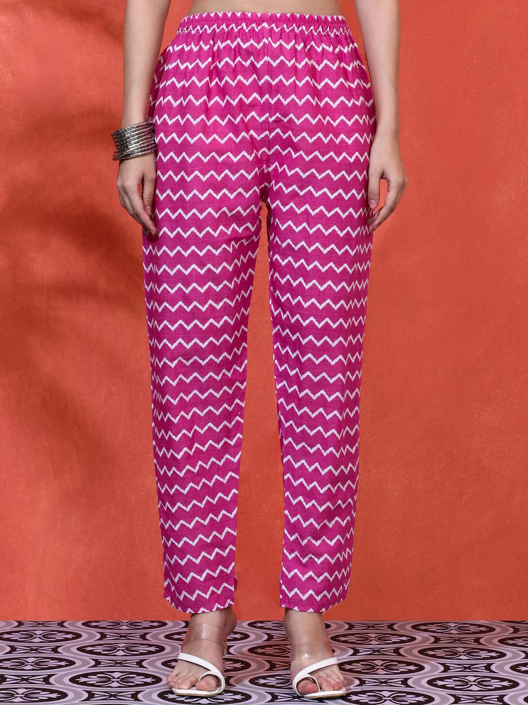 Dhiyona SN Women's Floral Printed Pure Cotton A-Line Kurta & Trousers Sets