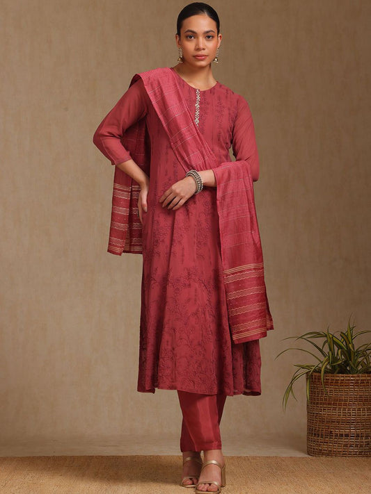Dhiyona SO Women's Women Printed Regular Thread Work Kurta with Trousers & With Dupatta