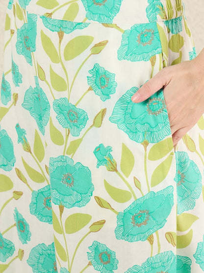 Women Floral Printed Regular Kurta with Palazzos