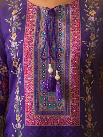 Women Floral Printed Regular Kurta with Trousers & Dupatta