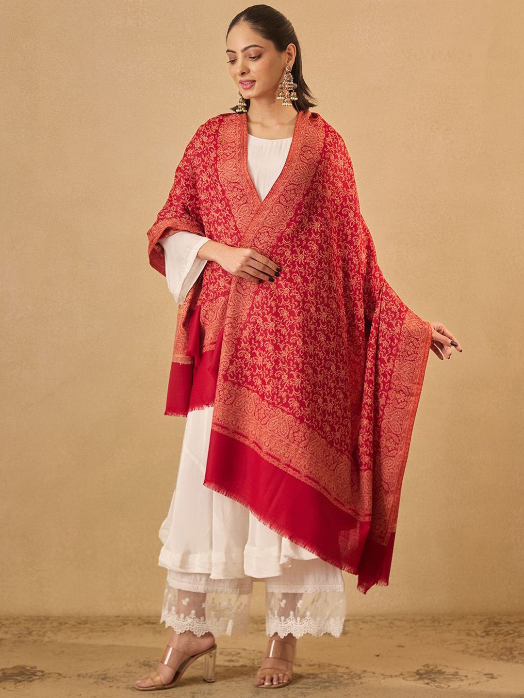 Dhiyona PA Floral Woven Design Jamawar Shawl