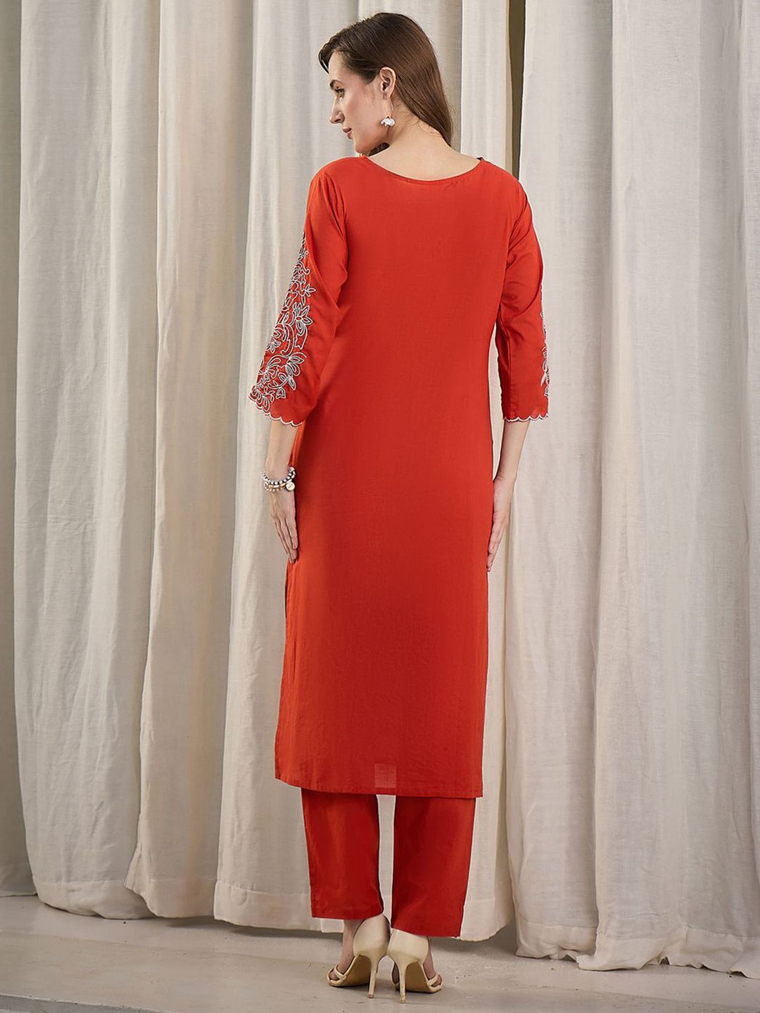 Dhiyona IE Embroidered Cotton Tunic With Trouser