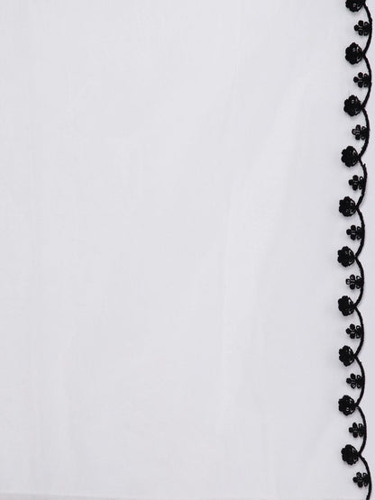 Dhiyona IE Floral Embroidered A-Line Thread Work Kurta with Trousers & Dupatta