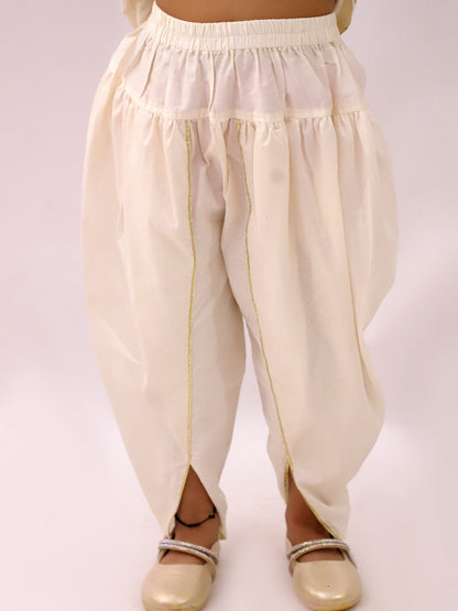 Mishti Off White Kurta and Dhoti Set For Girls