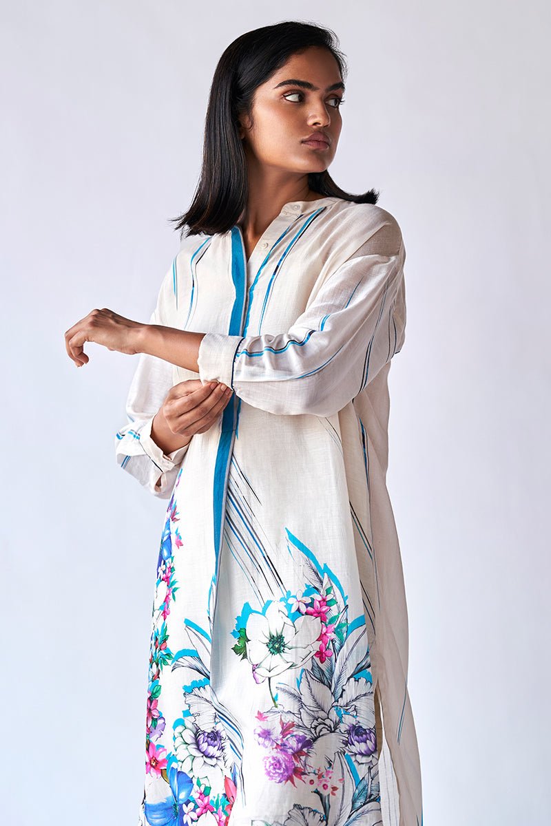Women's Tofu Cream Bemberg Silk Co-ord Set
