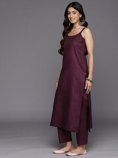 Dhiyona VR Women's Strap Kurta Paired With Tonal Bottom And Printed Dupatta