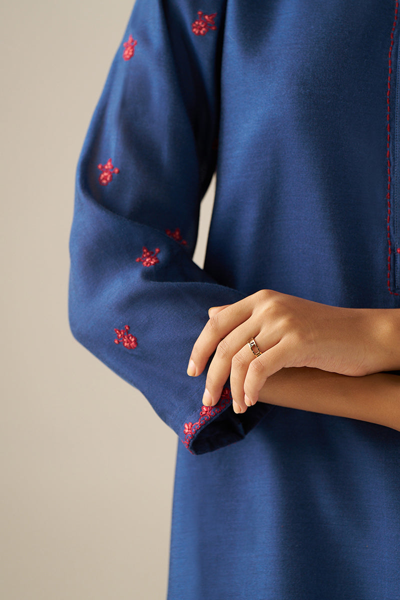 Women's Blue Silk Co-ord Set