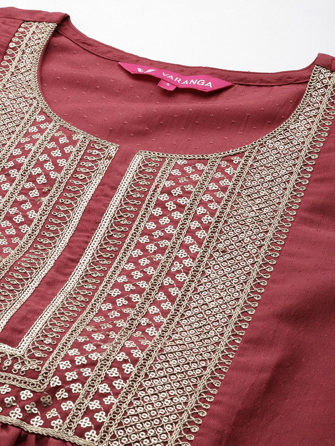 Dhiyona VA Women's Yoke Design Sequinned Kurta with Trousers & With Dupatta