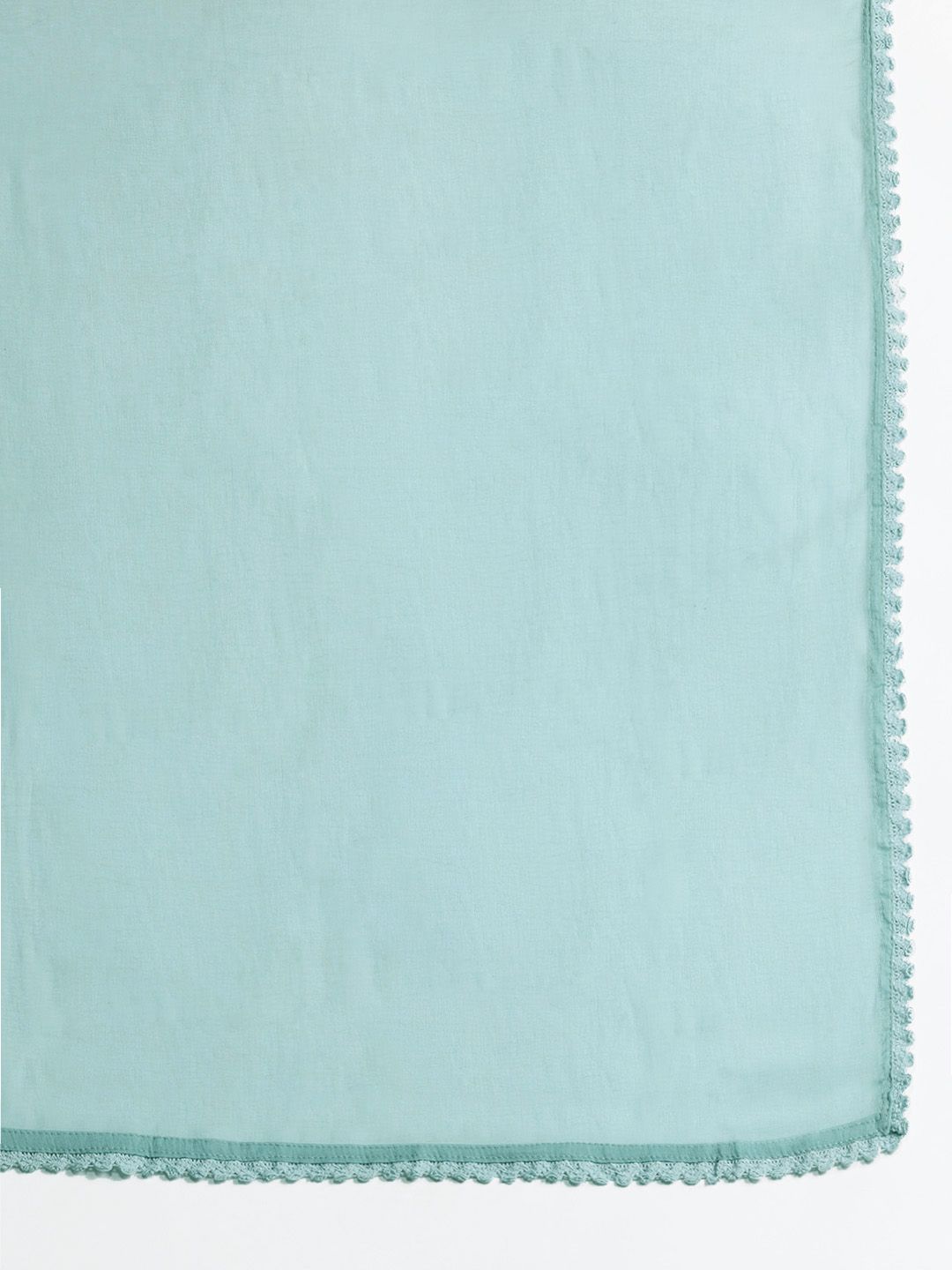 Floral Printed Beads and Stones Linen Kurta with Trousers & With Dupatta