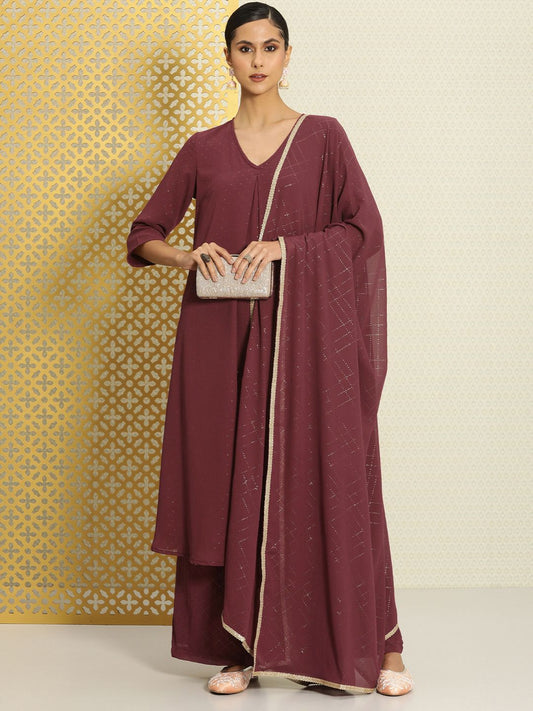 Dhiyona PD Women Women Self Design Regular Jashn Kurta With Palazzos & Dupatta