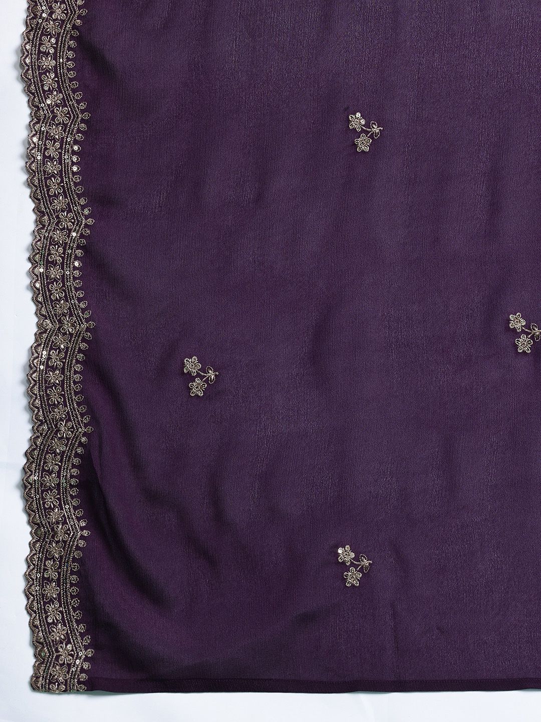 Dhiyona IE Ethnic Motifs Embroidered Regular Sequinned Kurta with Sharara & Dupatta