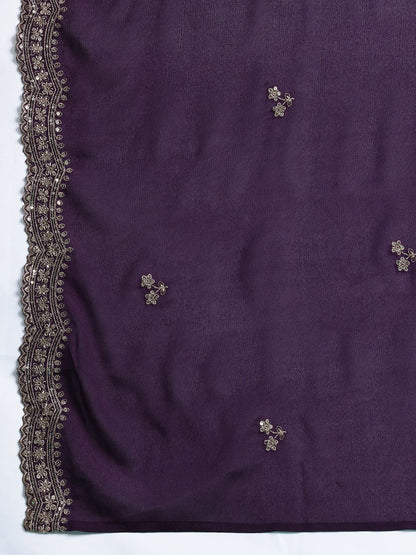 Dhiyona IE Ethnic Motifs Embroidered Regular Sequinned Kurta with Sharara & Dupatta