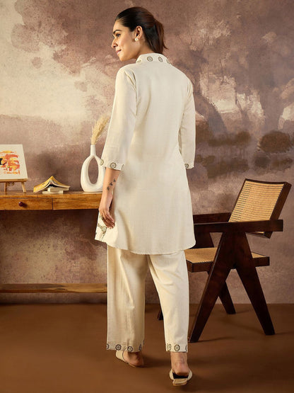 Dhiyona IE Printed Shirt Collar Tunic With Trouser