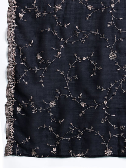 Ethnic Motifs Embroidered Regular Sequinned Kurta with Trousers & Dupatta