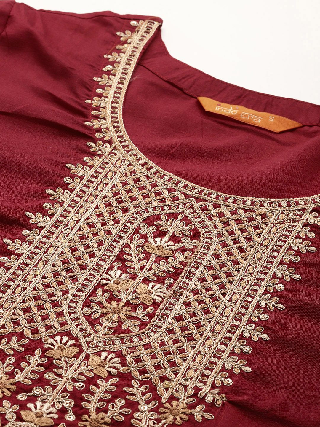 Ethnic Motifs Embroidered Thread Work Kurta With Trousers & Dupatta