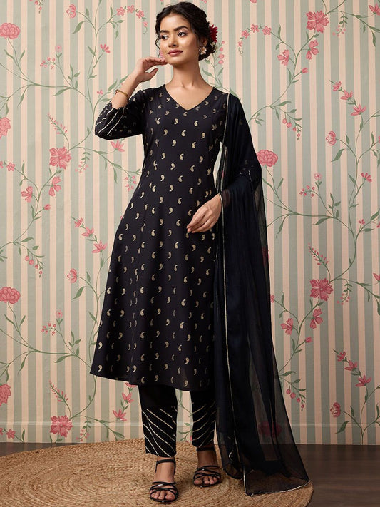 Dhiyona OD  Floral Printed Regular Kurta with Trousers & With Dupatta