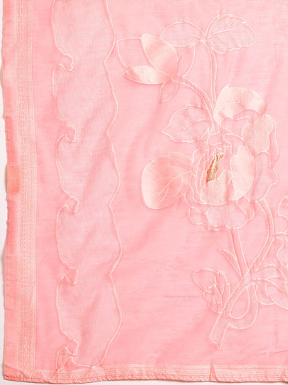 Ethnic Motifs Woven Design Kurta With Trousers & Dupatta