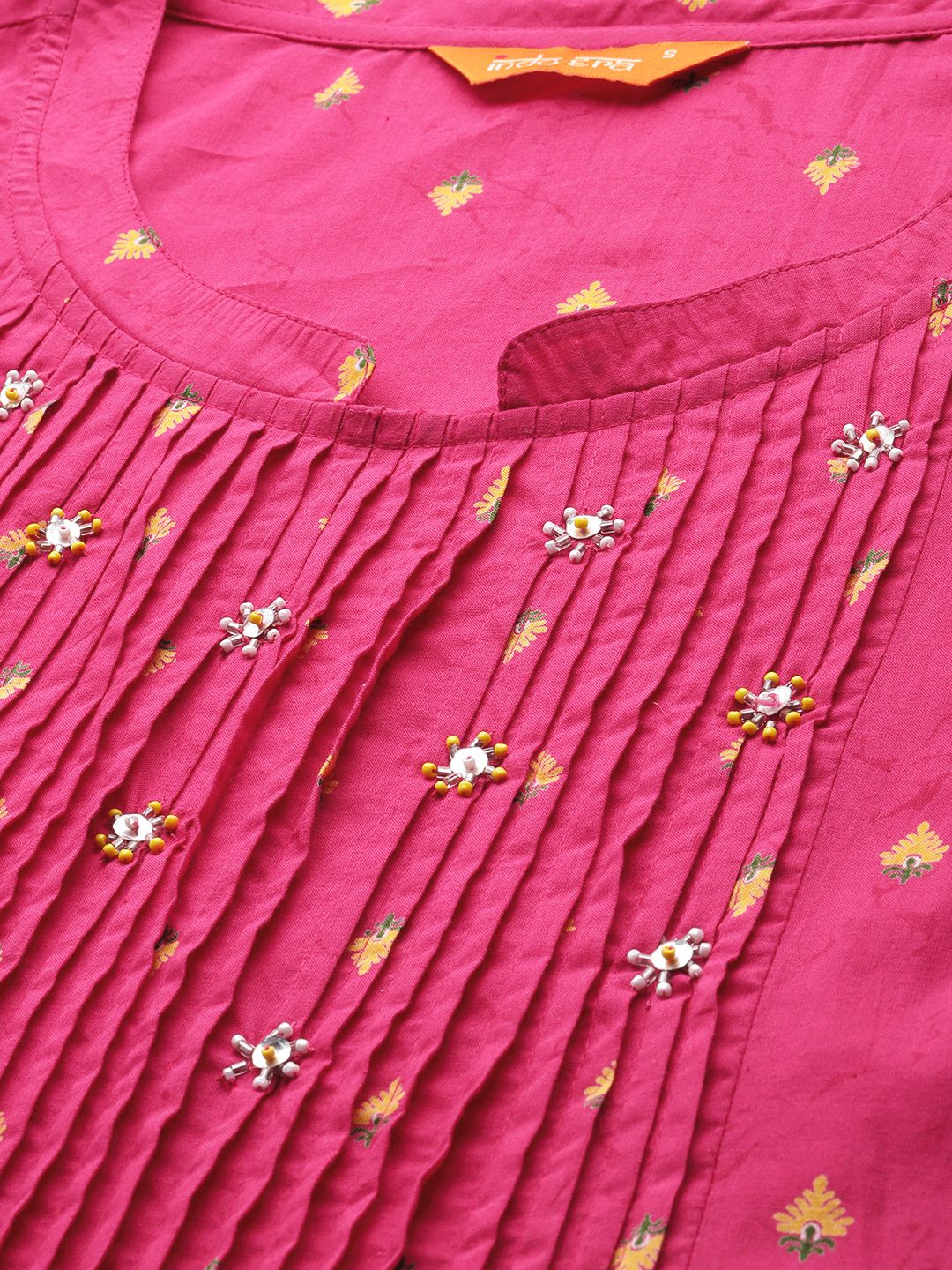 Ethnic Motifs Printed Pure Cotton Kurta with Trousers