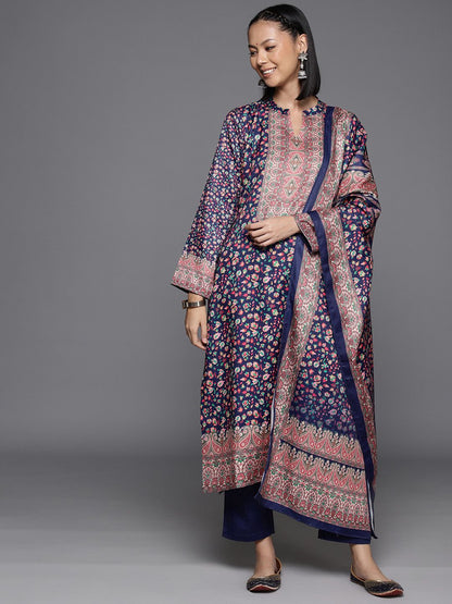 Dhiyona VA Women'sFloral Printed Kurta with Trouser & Dupatta