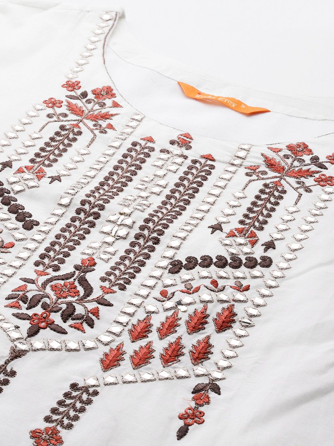 Dhiyona IE Floral Embroidered Thread Work Pure Cotton Kurta with Trousers & With Dupatta