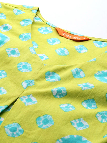 Dhiyona IE Bandhani Printed Pure Cotton Kurta with Trousers